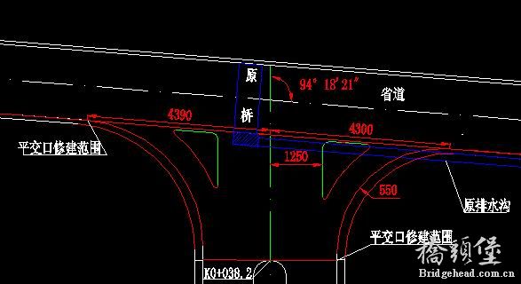 平交口排水管与省道小桥相交
