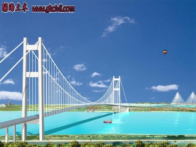 国内第二跨径悬索桥润扬长江公路大桥施工图片00.jpg