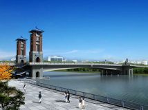 城市道路沿河风景带景观大桥建造过程经典图片及说明